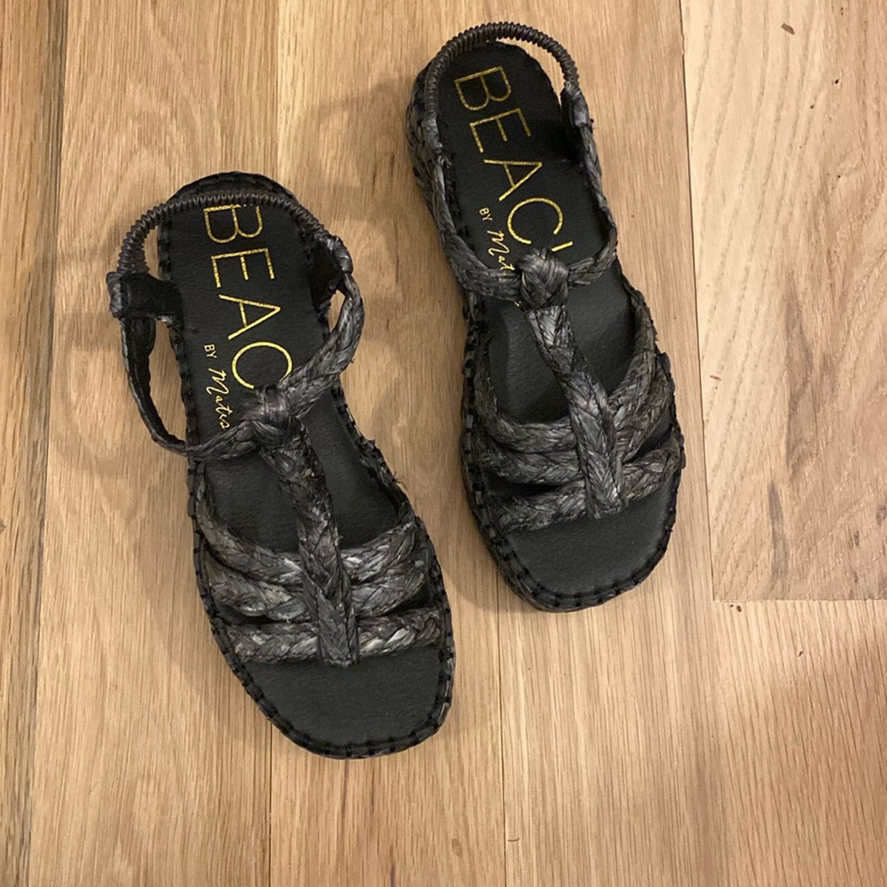 NIB Beach By Matisse- North Shore Sandals- Black- 9